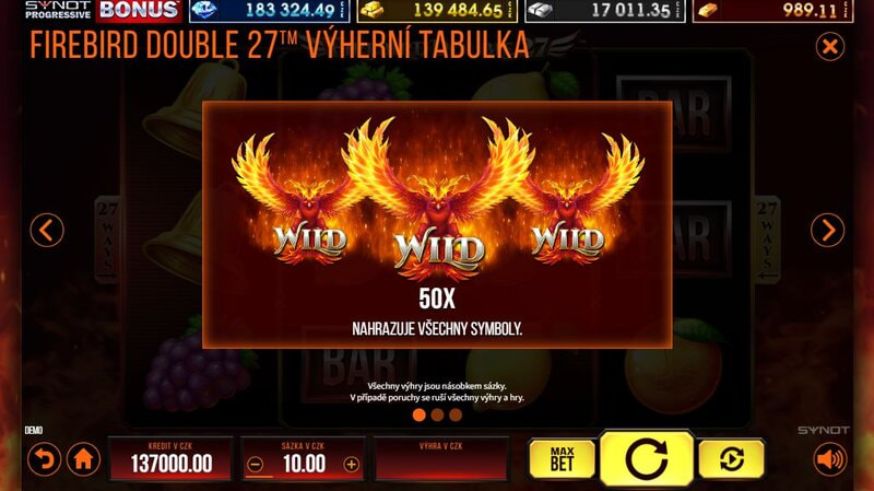 Fénix v automatu Firebird Double 27