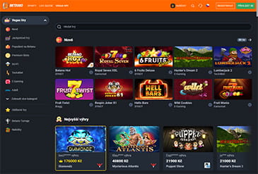 Domovská stránka casina Betano