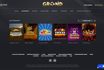 Domovská stránka casina GrandWin