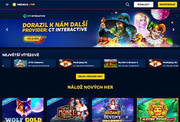 Náhled domovské stránky MerkurXtip