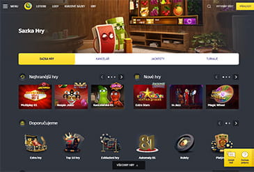 Domovská stránka casina Sazka