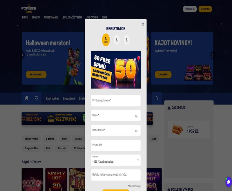 Vyplňte registrační formulář
