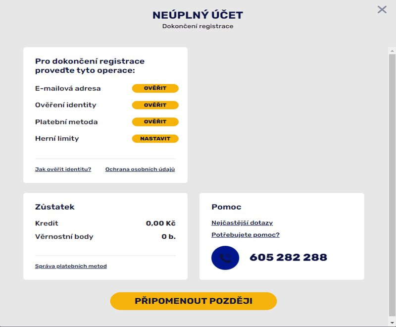 Ověřte svůj účet a pusťte se do hry