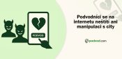 Dábelské tváře koukají zpoza mobilu se zlomeným srdcem - vytvořeno AI pro účely podvod.com